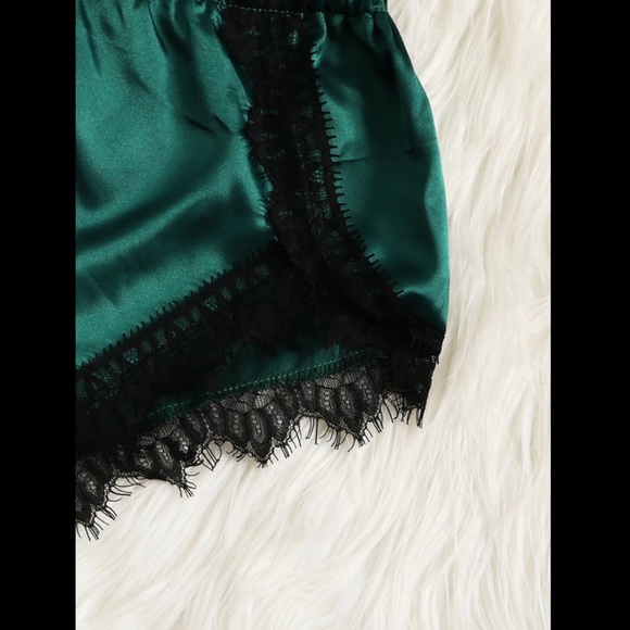 Emerald, Satin, Lingerie & Pajama, Brallete Set - Picture 3 of 6
